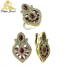 Gümüş Otantik Taşlı Set